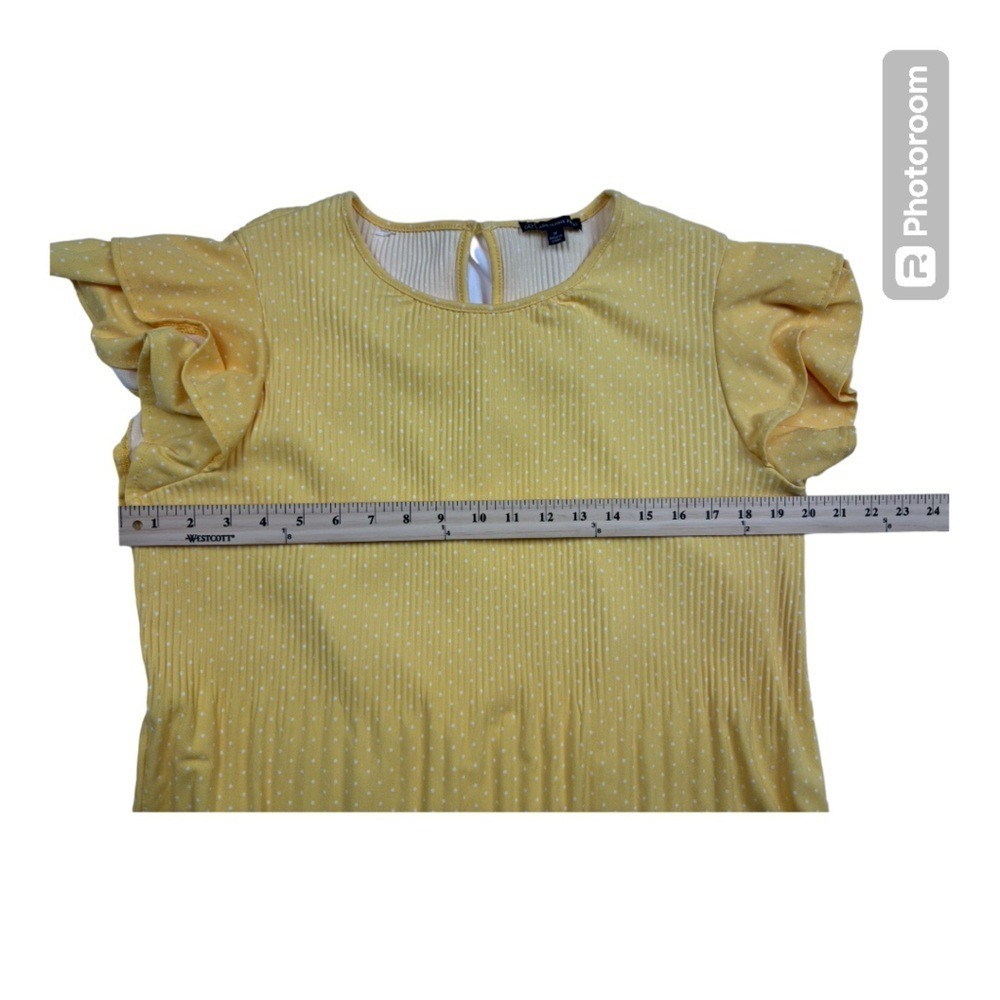 Adrianna Papell Women's Pleated Double Sleeve Knit Top Size M - Picture 2 of 7